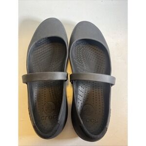 Crocs Alice Mary Jane Shoes Womens 11 Black Slip On Comfort Slip Resistant Work